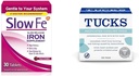 慢 Fe 45mg 铁补品 铁缺乏药片和 Tucks 药剂 冷却剂 血栓, 100 计数