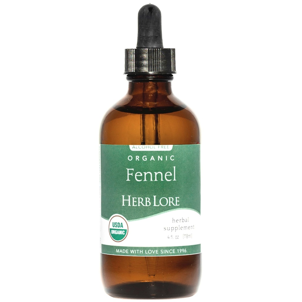 Herb Lore 有机Fennel种子叮当 - Soothes Gas & Bloating - 哺乳支持补充 - 4 fl oz