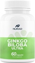NUMAD Ginseng (600mg) + Ginkgo Biloba (120mg) 60 Capsules Extra strong Nootrophics Brain 辅助记忆和焦点