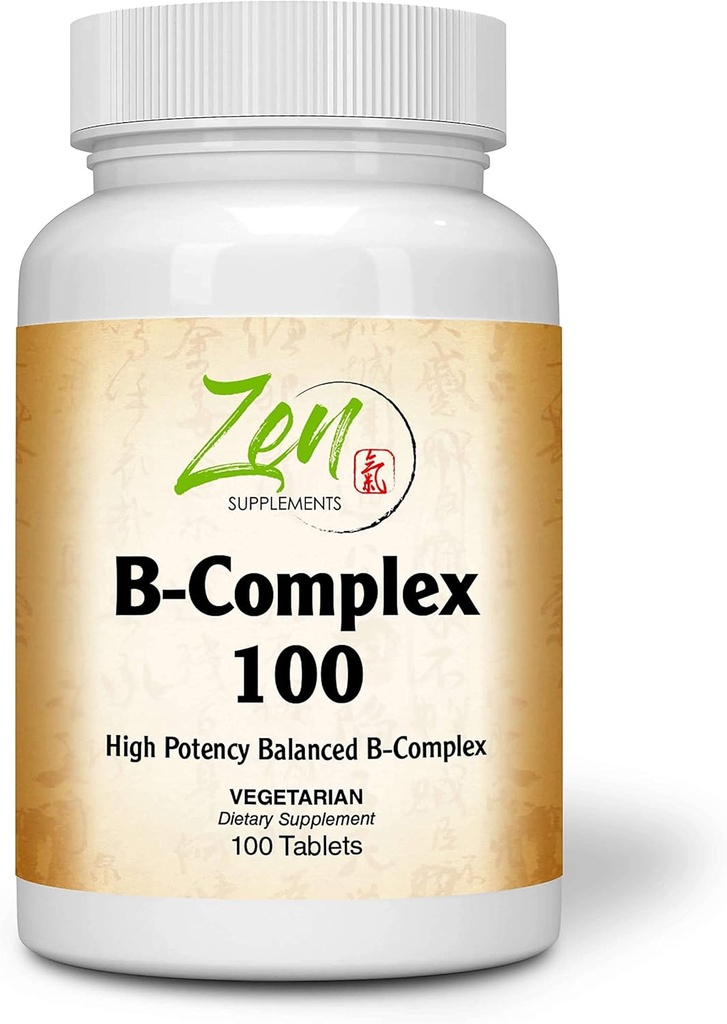 高级B 复合维生素补充剂 - Full-Spectrum B 维生素补充剂 含Folic Acid, Biotin, Inositol - 支持免疫和心肌健康,能量代谢 - 100片