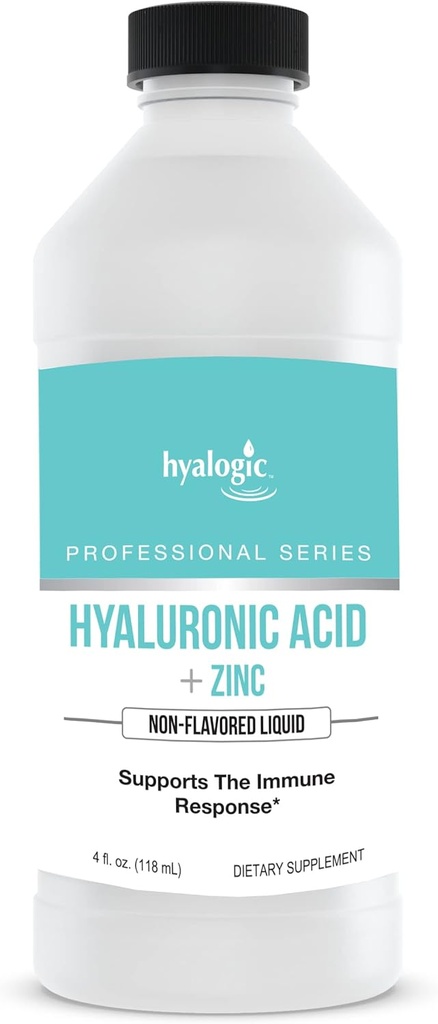 Hyalogic 液态锌补充液态支持( 4 Oz) - 日常矿物支持增量 w/Hyaluronic Acid for Hydrition - Imune 液态男性与女性 - Gluten Free, Cruty Free