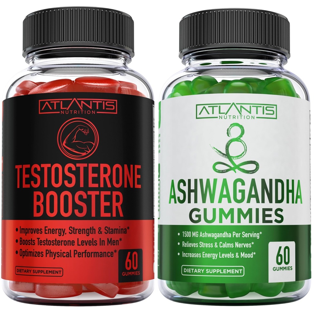 亚特兰蒂斯营养 睾丸酮助推 2-Pack(120古米) + Ashwagandha 60古米