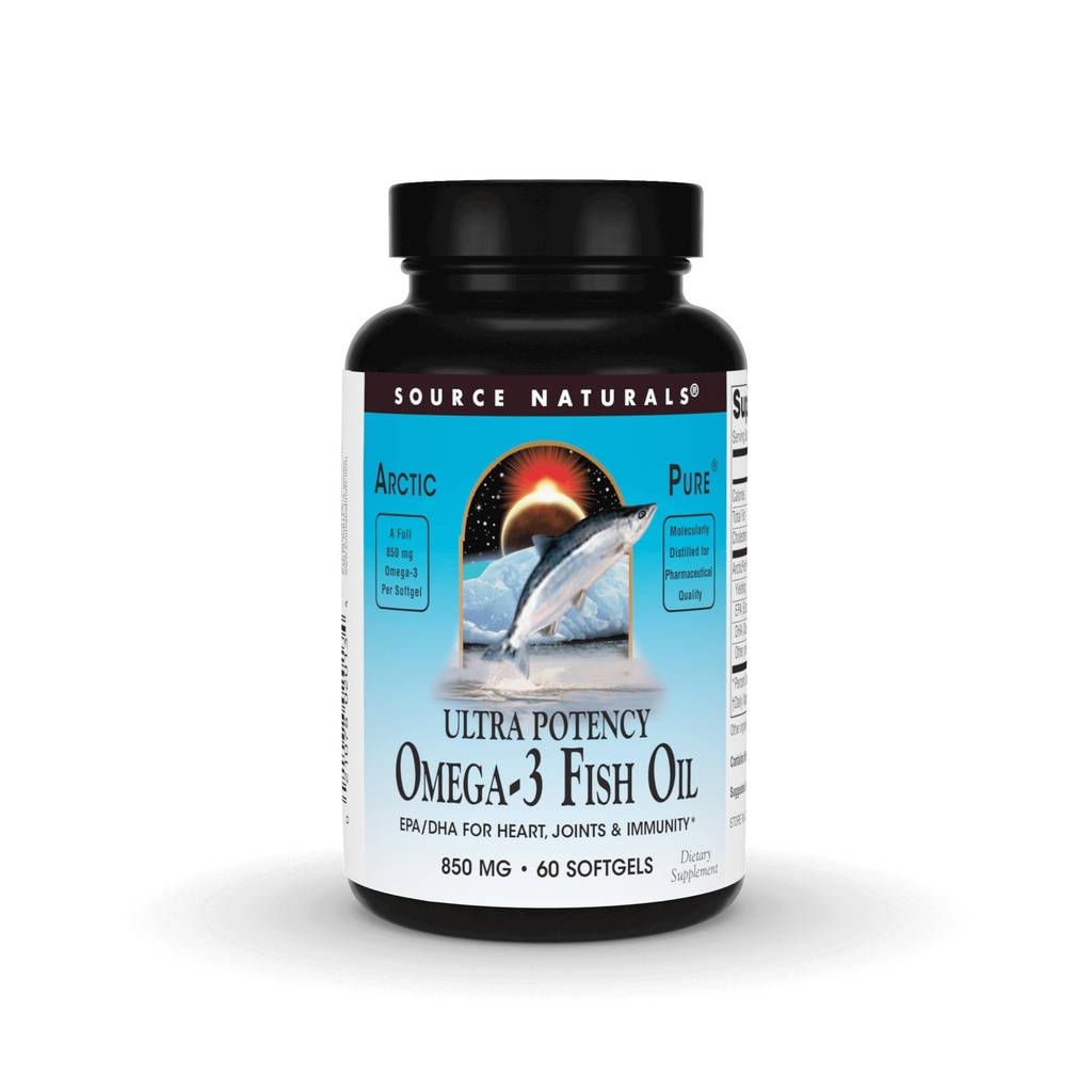 来源 北极自然 Pure 极有可能850 mg Omega-3 鱼油 - 60 软胶
