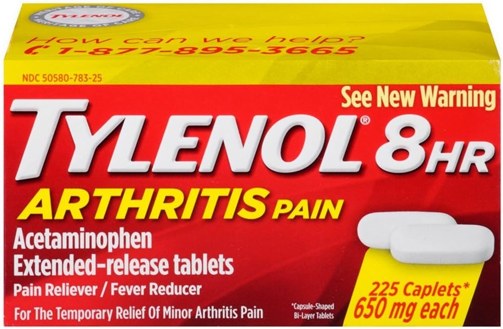 Tylenol 8 Hour 关节炎 疼痛 reliever Fever Reductioner 扩展释放 Caplet, 225 计数