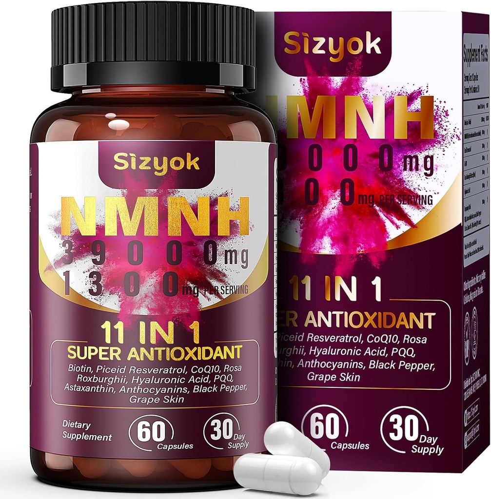 11-in-1 NMNH(Dihydronicotinamide Mononucleotide),每架600mg,NAD+ 附加Resveratrol,CoQ10 支持NAD+ 等级,NMNH 抗衰老补充品,60计,30日供给-44