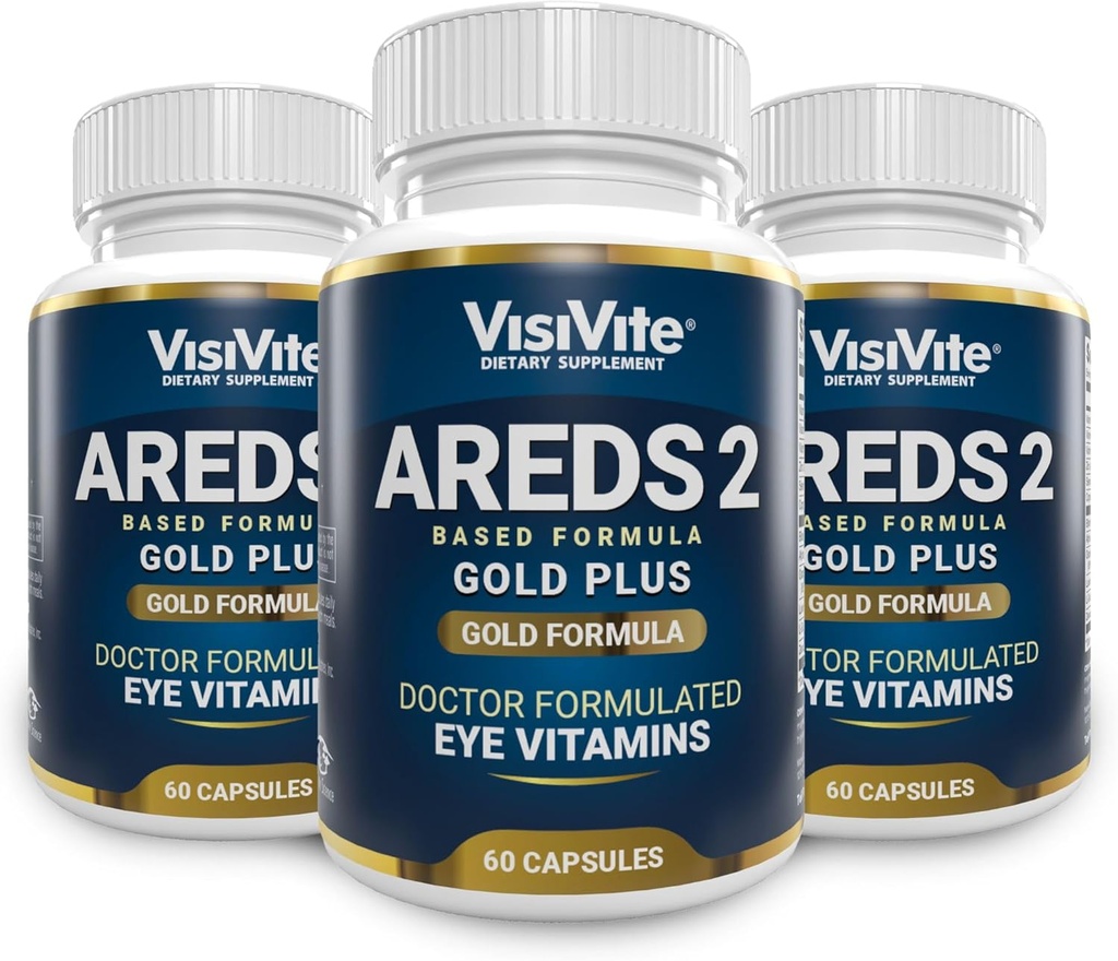 配有Zeaxanthin Plus Lutein的AREDS 2 + 眼维生素 -- -- Bilberry和葡萄种子提取 -- -- 乳腺健康公式 -- -- 60眼补充卡普尔