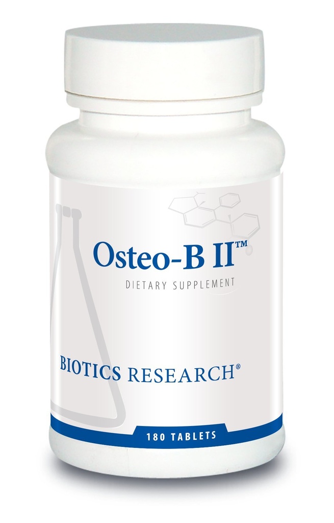 生物学研究 Osteo B II 最佳骨骼健康支持,健康老化,CaMg,易吞片,纯化Chondroitin 硫酸盐,180片
