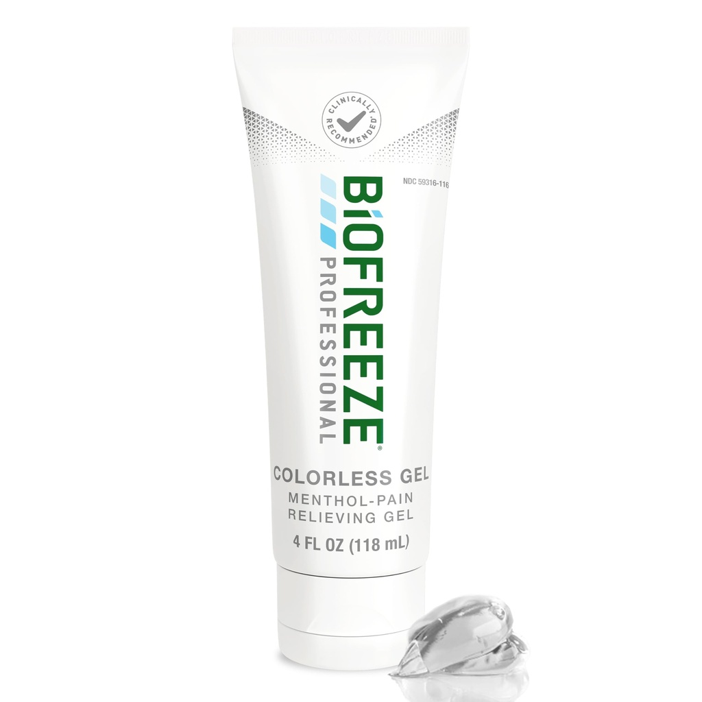生物冻结 专业 Gel 疼痛救济,膝盖和下背疼痛救济,关节炎 疼痛救生器,骨髓救济,颈部疼痛救济,冷却联合疼痛救济,无色 Menthol Gel 4 Fl Oz