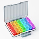 Zoksi Moisture-Proof Weekly Pill Organization 4 Times aday, 7 Day Pill Box 4X aday, 28个手提比较的一周旅行药箱, 维生素药品容器, 补充品或药品
