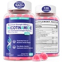 2 Pack - Nicotinamide 500 mg Gummys, NAD+ 女性和男性w/Colagen Peptides, (Flush Free Niacin) 维生素B3 抗衰老, NAD+ 关卡、长寿、焦点和大脑、无糖