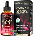 USDA 有机维生素B12 亚语言药滴 -- -- 5000 mcg 液体 Vegan 甲基Cobalamin 供妇女和男子使用 -- -- 能源促进、重点和混合、脑健康支助 -- -- 最大限度地吸收 -- -- 2个月供应,2 f oz
