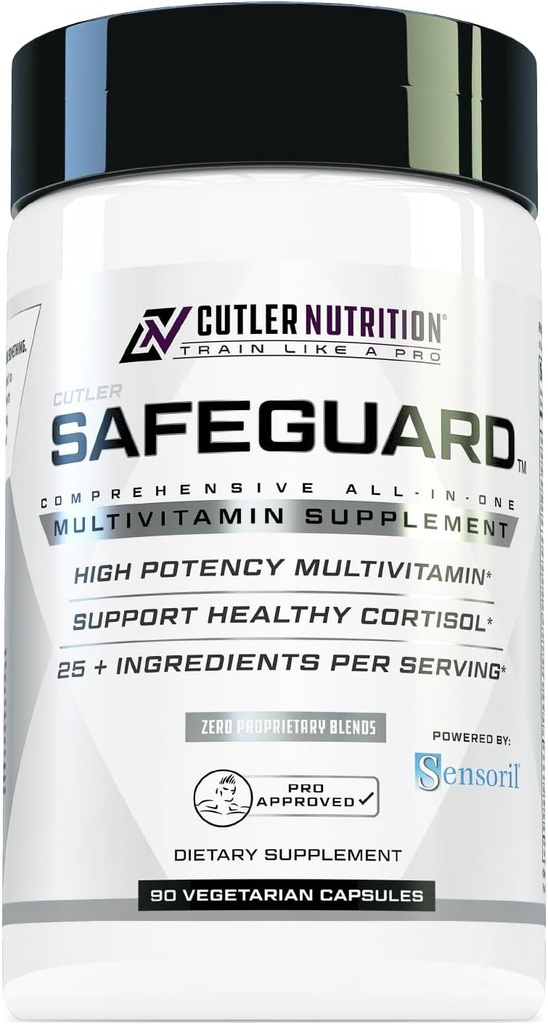 SANEGUARD 成人高概率多维特敏:最佳每日多维特敏和多矿物支助补编,配有Sensoril Ashwagandha Cortisol支助和肾上腺健康摘录,90个