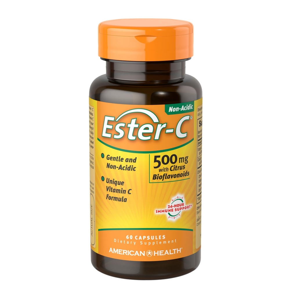 含Citrus Bioflavoids的Ester-C 500毫克美国健康产品 60 VCaps