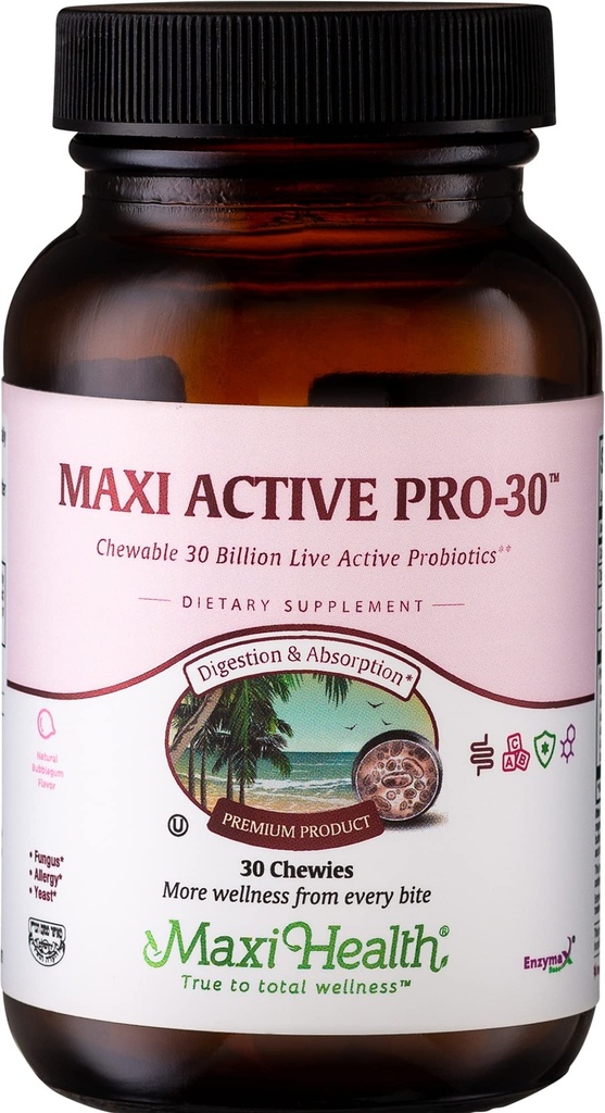 Maxi Active Pro-30TM Chewable Tablets 儿童友好泡泡糖 Flavor