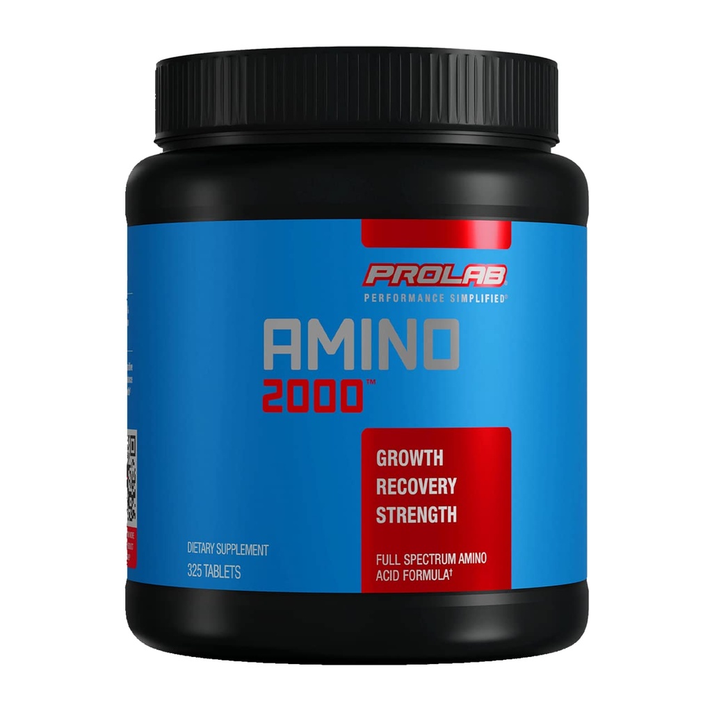 Prolab Amino 2000 氨基酸基本补充,肌肉恢复全谱EAA公式,Lean Muscle生长和性能支持(325块)