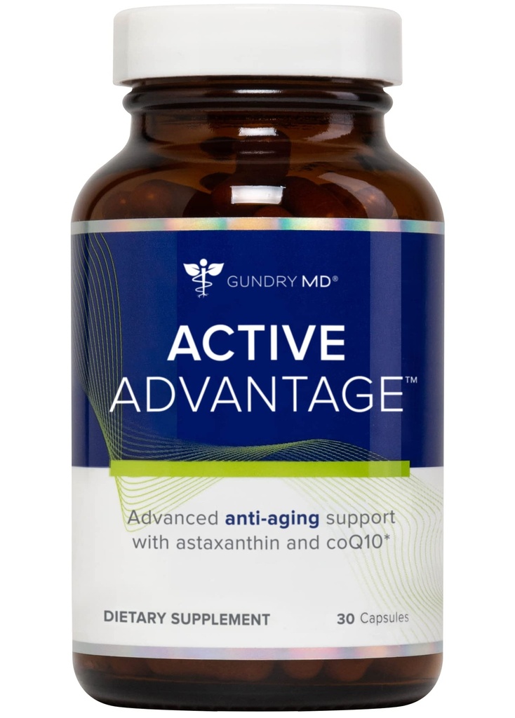 支持能源、力量和代谢的Gundry MD®Astract Advantiage Astaxanthin和CoQ10补编,30 Counter