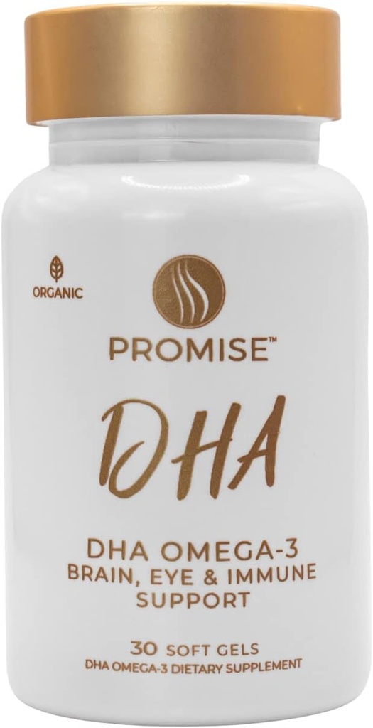 承诺产前DHA - 药物级Omega-3 DHA(供应期为3个月) 一次每日草莓裂软胶,含290毫克DHA. 所有天然产前DHA促进婴儿的脑和眼发育