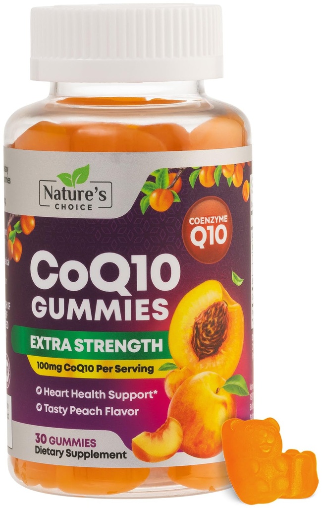 CoQ10 成人的Gummys 100mg - 3X 强度,高吸收,抗氧化剂 心脏健康支持和能源生产补充,Ultra Coenzyme Q10 维生素,Coq 10 补充-30 CoQ10 Gummys
