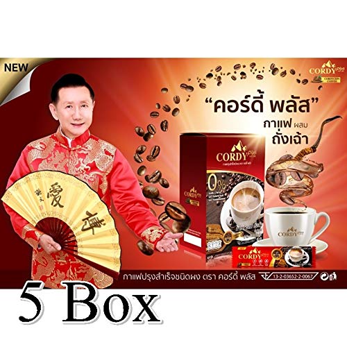 5x Cordy Plus Coffee Cordyceps Reishi Goji Berry 提取靴子能源促进健康(5x10 Sachets)