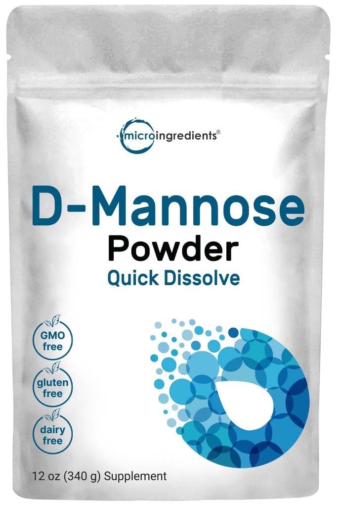 微成份 D 曼诺斯粉,纯曼诺斯补充剂,快速水溶剂,支持尿液Tract Cleanse & Bladder Health,女性和男性的Premium Mannose, Vegan Friend.