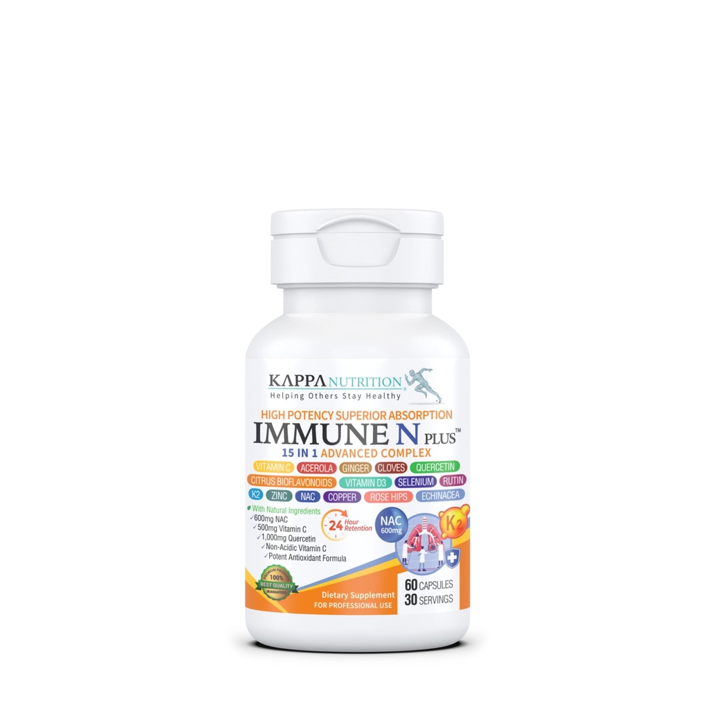 (60 Capsules), NAC 600mg, Quercetin 1000mg, 维生素C 500mg, 锌50mg, 维生素D3 5000iu, 硒, 铜, Acerola, 姜, Rutin, Citrus Bioflavoids, 玫瑰皮, Echinacea, Immune N Pl 15 in 1