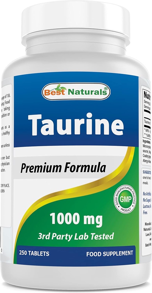 最佳自然剂 Taurine 1000 mg 250 片 -- -- 支持眼部健康、健康细胞活动和心血管健康