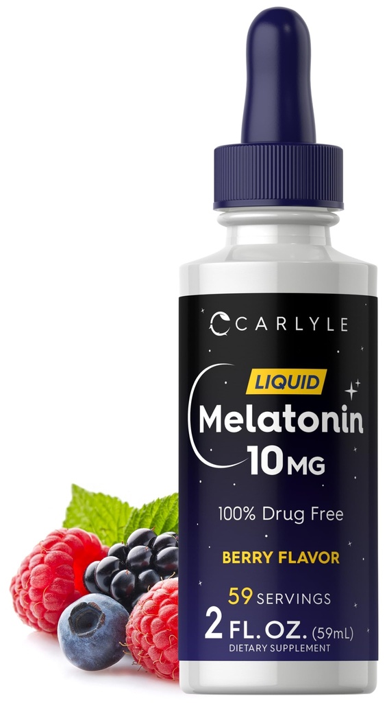 卡莱尔·梅拉图宁 10 mg → 2 fl oz 液体滴放 → Berry Flavor → 成人 → 非GMO 蔬菜补充品