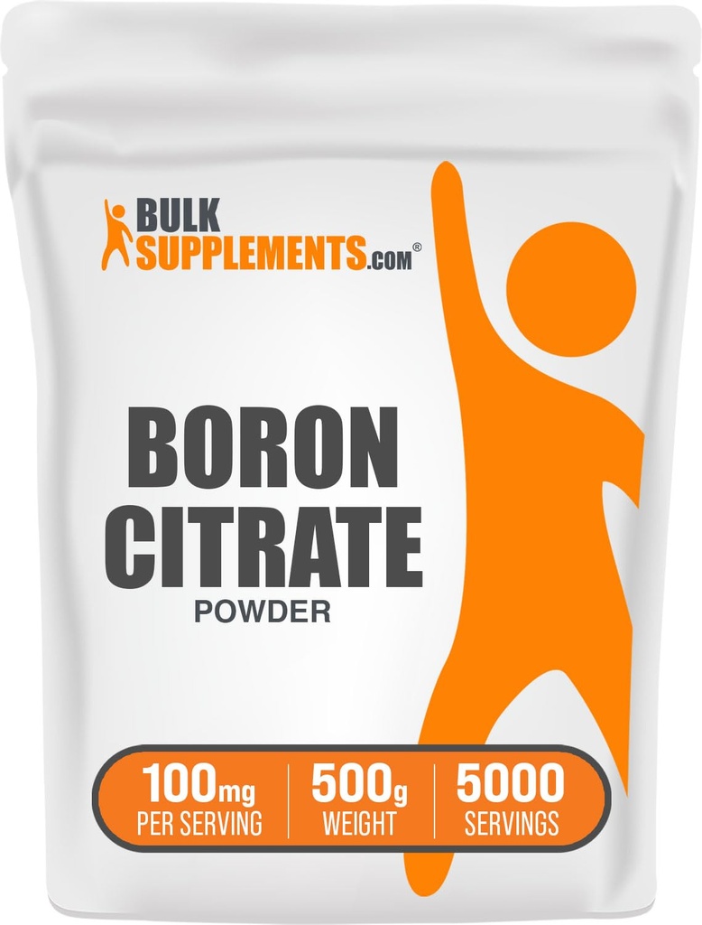 Bulk Assupports.com Boron Boron Borrate Powder - Boron Assuppose for Men and Women, Food grade - Bones and Joints Support, 每人100mg, 500g(1.1磅)(包1)