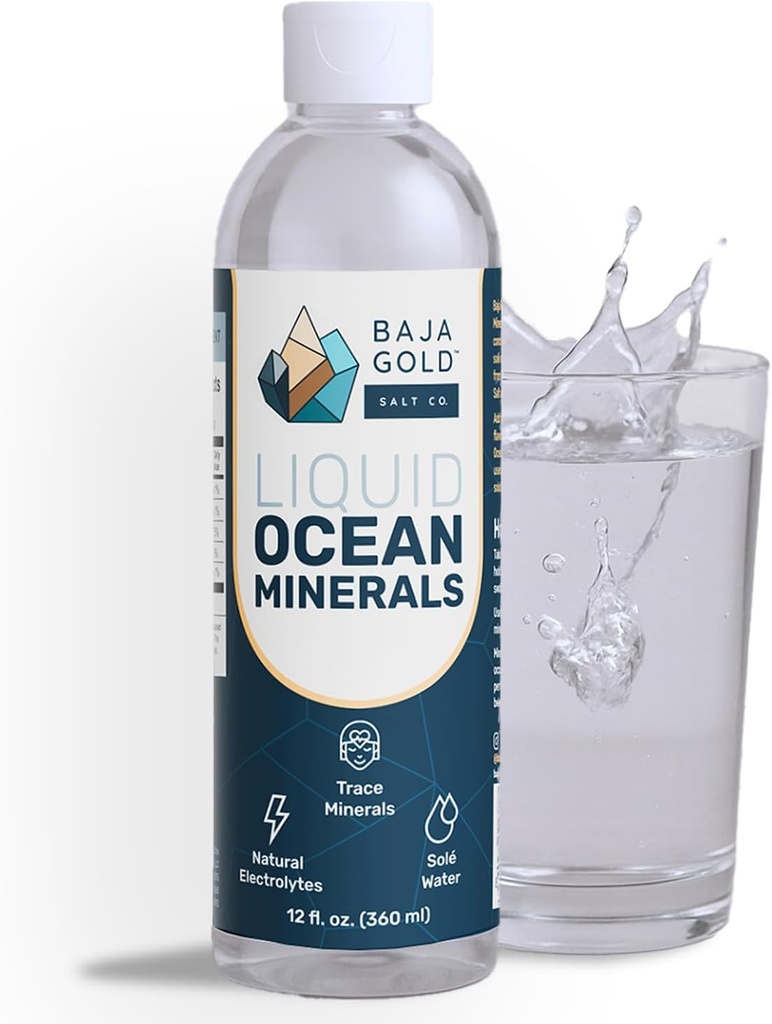 Baja Gold Liquid Trace Mineral Drops – 纯海洋矿物用于水和食品 → 未加工电解剂用于平衡味 → 矿物-Rich Saline Solution & 口头清洁 → 12 fl z, 90天供应.