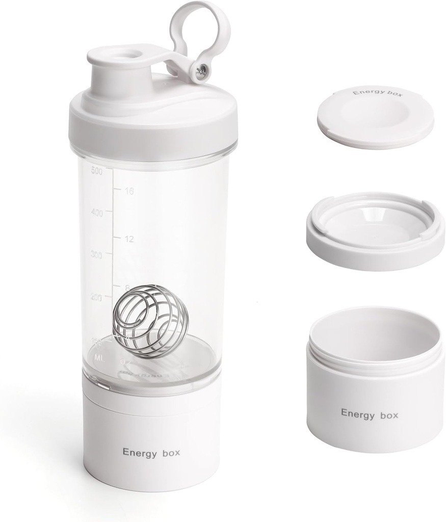 Blender Protein Shaker Tritan 瓶装有蛋白质摇摆-预演瓶-混音杯-健身运动水瓶的Pill/粉末存储容器