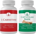 L-Carnitine和猫爪棒盒 每人100盖,永远纯净,没有添加剂或填充剂