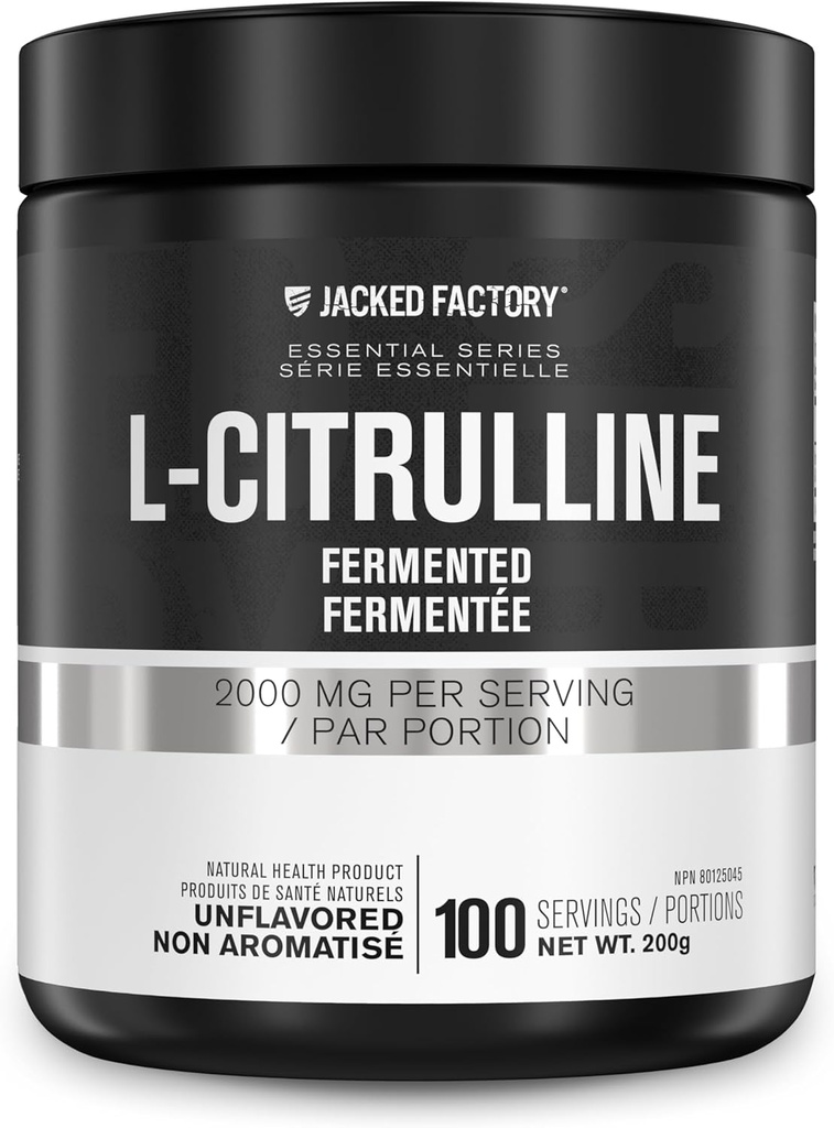Jacked Factory L-Citrulline - 发酵L Citrulline Powder, Nitric Oxide 增量血液流动的促进器, 力量,和耐力 - 100名服务者, 不受欢迎