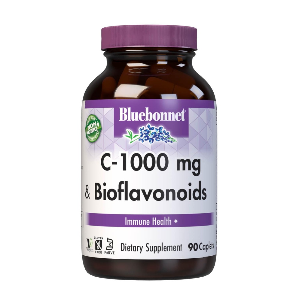 BlueBonnet 维生素C 1000 mg + Bioflavoids Caplets, 90 计数
