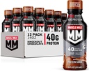 Muscle Milk Pro 高级营养蛋白摇摆,击出巧克力,14 Fl Oz瓶,12 Pack,40g蛋白,1g 糖,16 Vitamins & Minerals, 6g Fiber, 工作恢复,包装May Vary