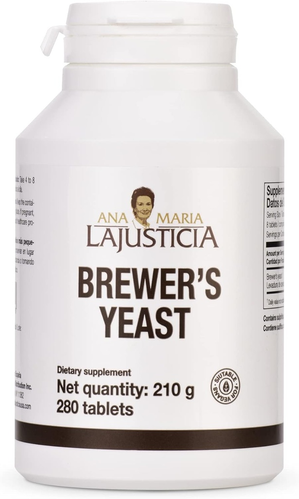 Ana Maria Lajusticia-BREWER's Yeast - 维生素的来源,心脏健康和健康文摘 - 70天治疗包. Sugar Free & Vegan Friendly.