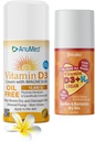 ANUMED Bundle Natural Cream with Vitamin(D3 10,000 IU 无油)+(D3 with K2 10,000 IU Travel Size 2oz) 强力成份与Hyaluronic酸,镁,维生素E,锌,维生素B3. 非GMO.