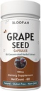 葡萄种子 Capsules 500mg QQ 10:1 集中抽取 QQ 天然草药补充 QQ Non-GMO, Gluten-Free QQ 葡萄种子 每日健康 (60 Counter (Pack of 1)).