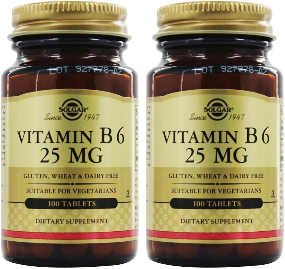 SOLGAR 维生素B6 25 Mg,100 Talets,100 Counter(24袋)