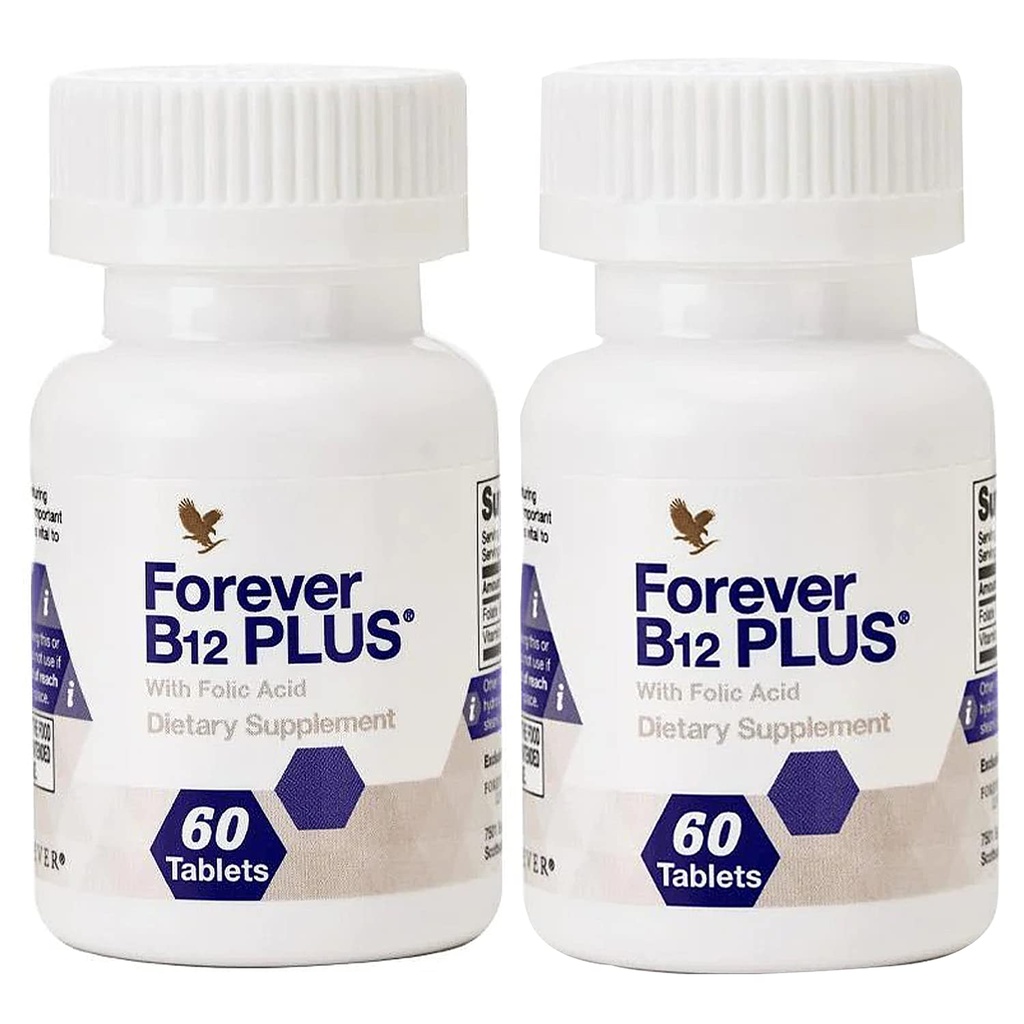 永生 - B12 Plus - 能源、免疫支持和红血球健康的基本B维生素 - Vegan、蔬菜和无葡萄糖 - 120片