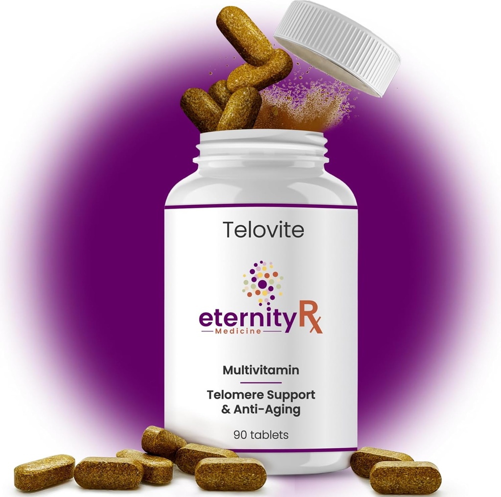 Telovite Daily Multivitamin for Men & Women – Telomere & Cellular Health Support – 高概率维生素A, D, E, C, B-Complex, Zinc, Folate, Iron – 90 Tablets – Doctor Produled – 高概率维生素A, D, E, C, B-Complex, Zinc, Folate, Iron – 90 Tablets – 已制定