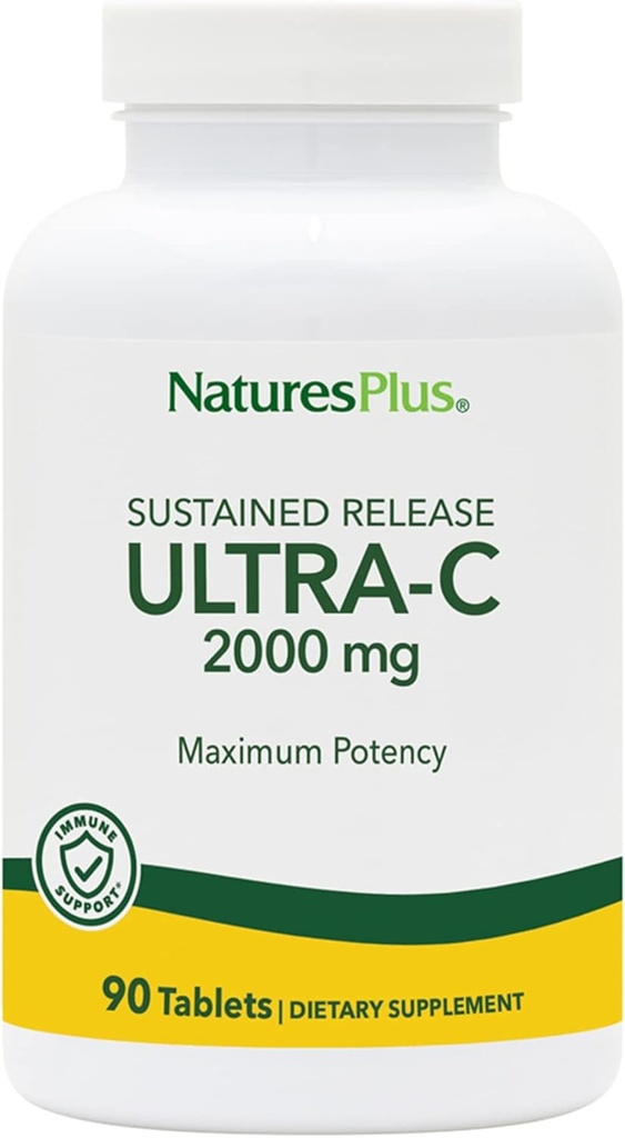 Natures Plus Ultra-C 2000 mg - 90 片 - 配有玫瑰 HIPS的维生素C - Immune & Antioxidant Support - 蔬菜,Gluten Free - 90 服务