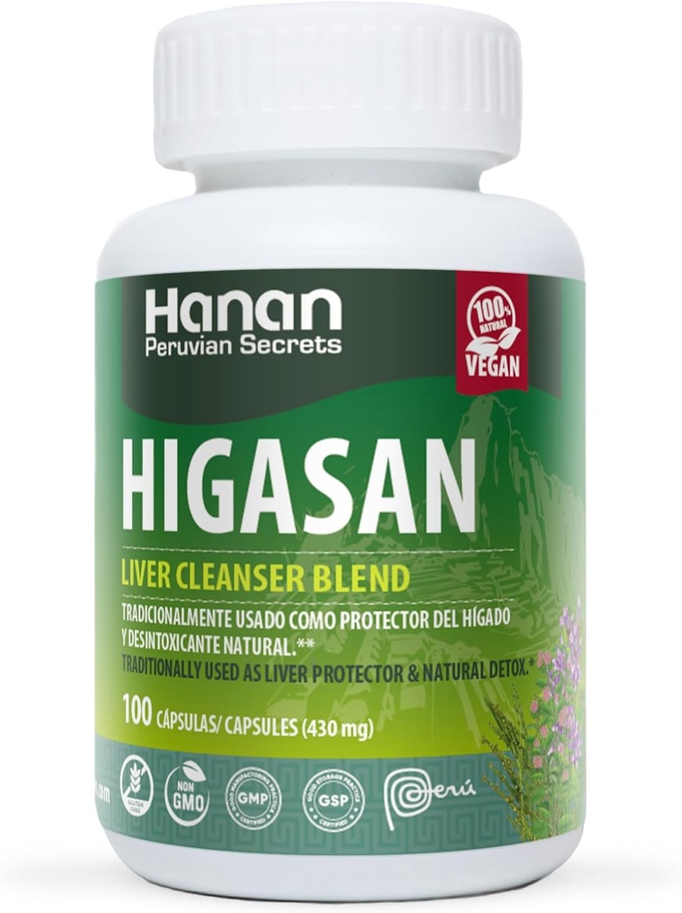 Hanan Higasan Liver Cleanser Blend 支持健康肝功能和健康胆固醇水平的自然艾滋病(2包)