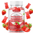 softbear Potassium Gummies for Adults, High Absorption Magnesium Potassium Supplement with Vitamin B6 for Leg Cramps & Muscle Health Sugar-Free Vegan Strawberry 60 Gummies
