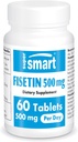 超级智能 - Fisetin 500mg/日(易取) - 98%纯菲塞丁补充剂 - 高生物利用率的多酚 - 强感分析活性剂 - | Non-GMO & Gluten Free - 60片