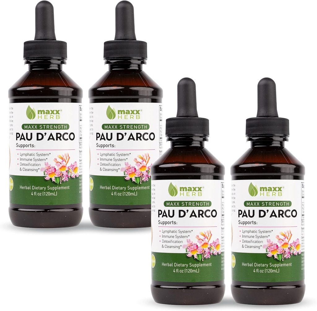 马克斯·赫布·保罗·达科·丁克图 - 马克斯·强力 PAU 达科 用于免疫支持的摘录 Taheebo 茶 内巴克 吸积比PAU 达科·卡普勒斯更好 – 4瓶,每瓶4个奥兹(240架)