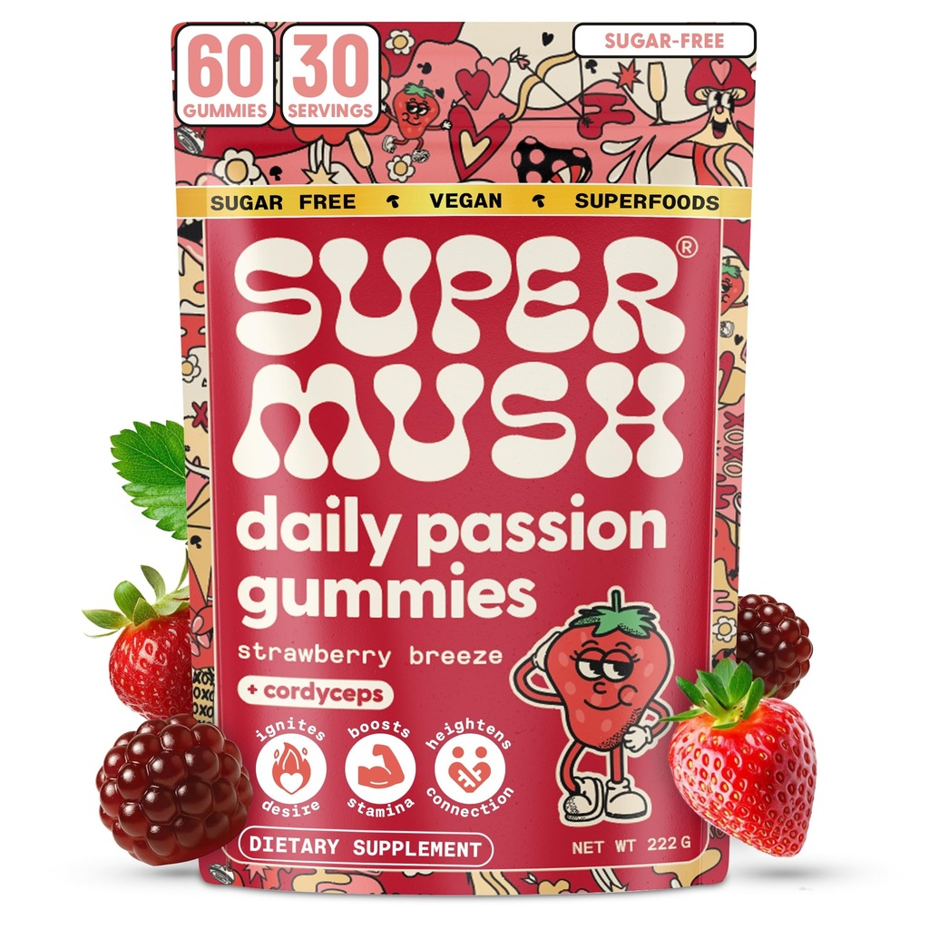 SuperMush Horny Goat Weed Gummys - 霍尼Goatweed for Men and Women with Cordyceps, Reishi & Maca Root - 最大化血流,Ignite Feel-Good Vibes & Lasting Energy (英语) - 霍尼Goatweed for Men and Women with Cordyceps, Reishi & Maca Root - 最大血流,Ignite Feel-Good Vibes & Lasting Energy(英语:Ignite Feel-Good Vibes & Lasting Energy) - 超级大黄蜂尾尾羊尾羊尾草(英语:以科迪西和马尾羊尾羊尾羊尾羊尾羊尾羊尾羊尾羊尾羊尾羊尾羊尾羊尾草(英语)