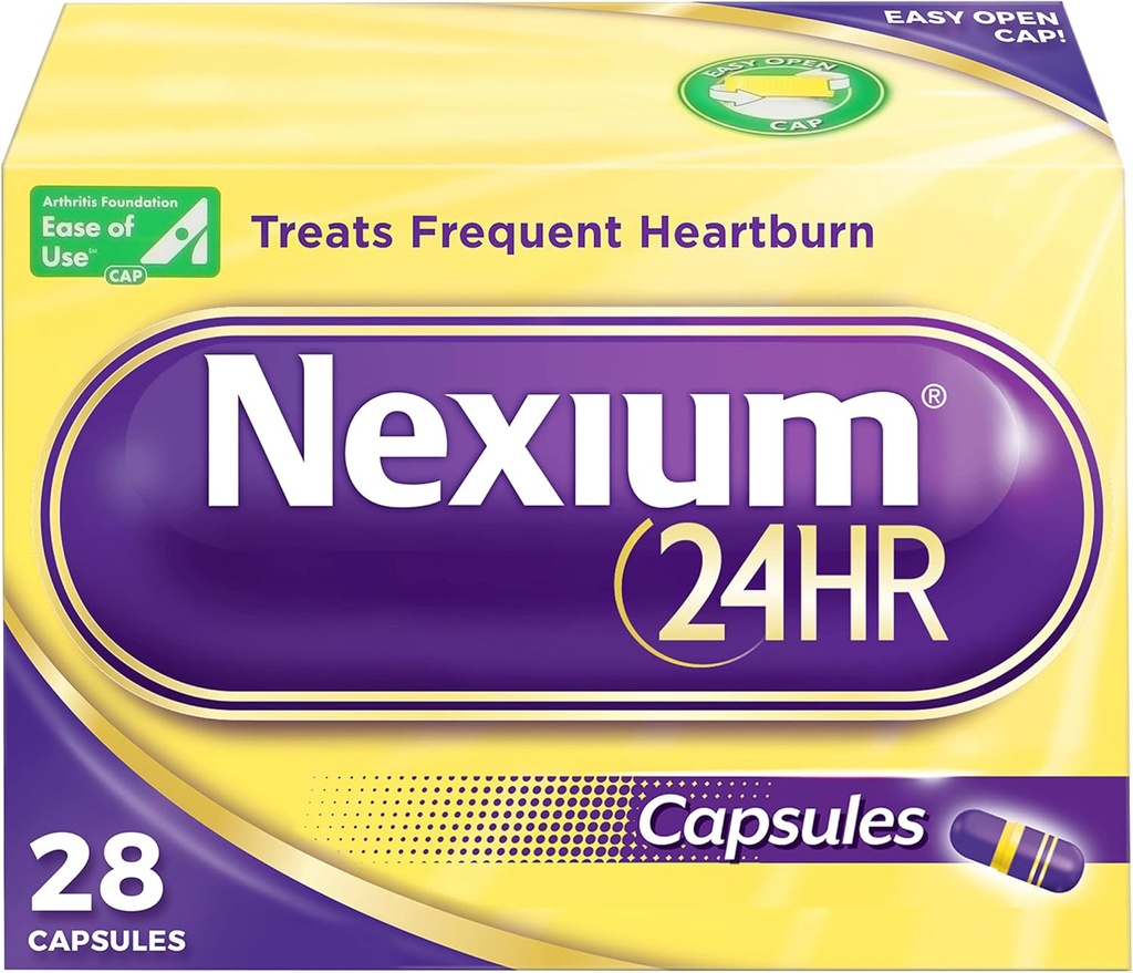 Nexium 24HR 减少酸剂 心脏烧伤救济包 全天和全夜防护 常年心脏烧伤,心脏烧伤药 配有Someprazole Magnesium - 28 Counter