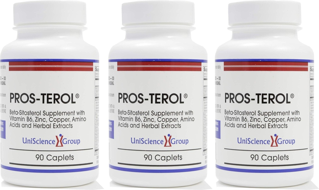 Pros-TEROL(3套瓶装),用900毫克植物施特罗尔配南瓜种子, Stinging Nettle Root, Ginger Root, Licorice Root 提取器 90 Caplets