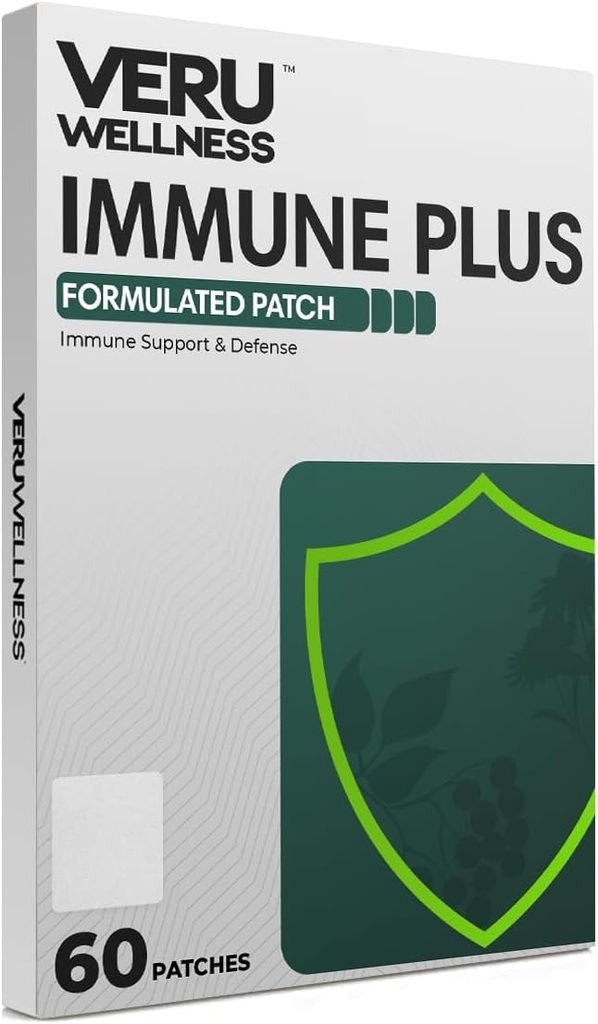 Veru Wellness Immune Plus Patch - Daily Immune - 整体健康,锌,长老莓和Echinacea(60天)