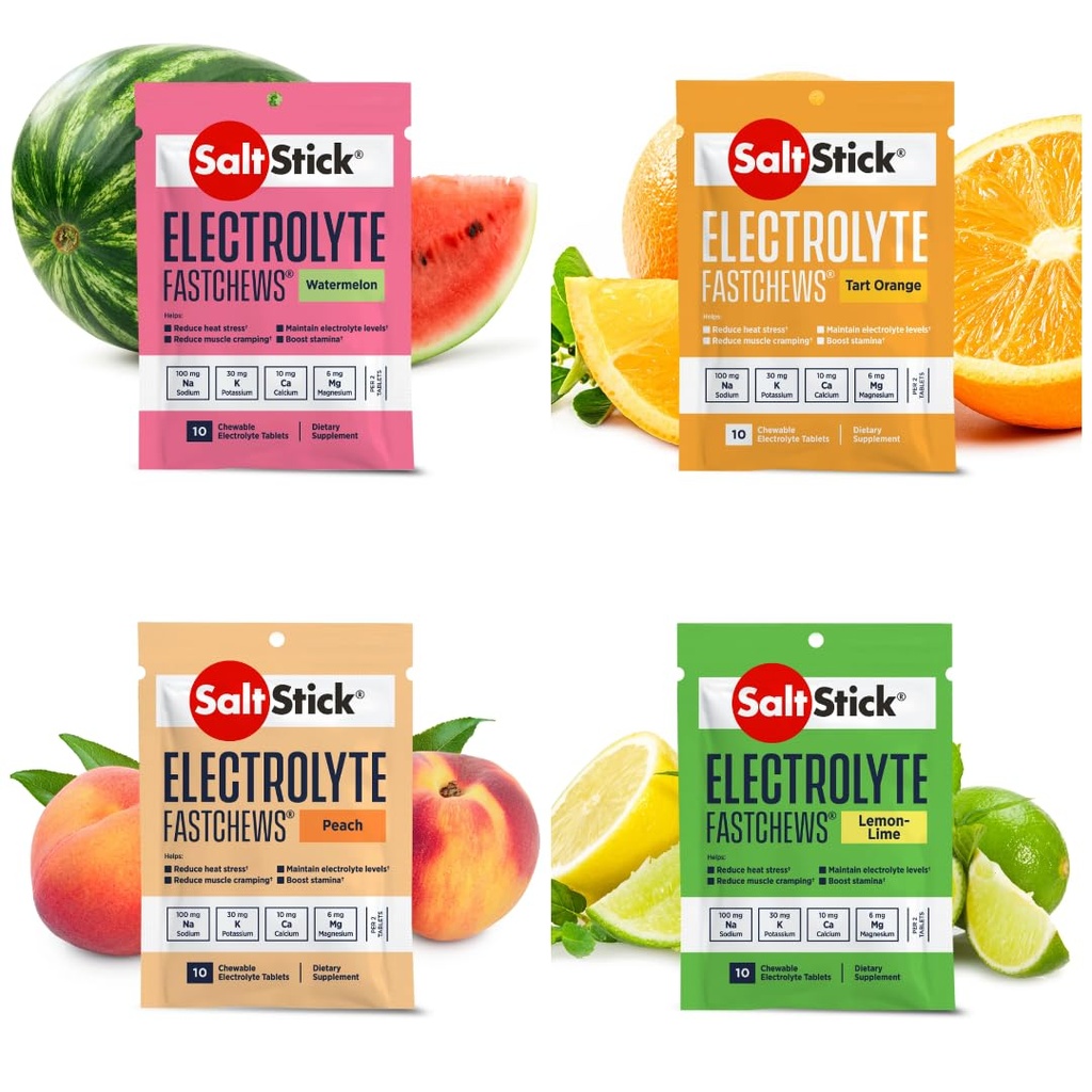 盐Stick Fastchews,电解质补液换料板,运动恢复,青年和成人运动,徒步旅行,运动恢复,10ct Varige 4-Pack